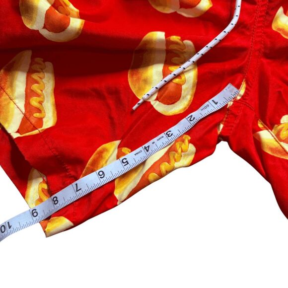Neff Men's Hotdog Print Drawstring Swim Trunks Red Yellow Size Medium - Picture 8 of 9